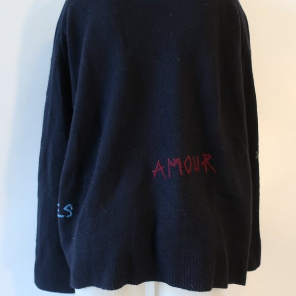 Womens Zadig & Voltaire 100% Cashmere Black Markus Mantra Sweater L - Picture 9 of 11